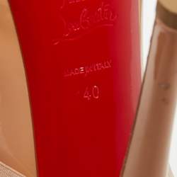 Pre Owned Christian Louboutin Beige Patent Leather Very Stagram Pumps Size 40