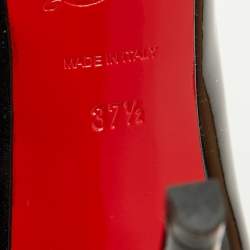 Pre Owned Christian Louboutin Black Patent Leather Pigalle Plato Pointed Toe Pumps Size 37.5