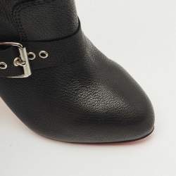 Pre Owned Christian Louboutin Black Leather Flanavec Mid Calf Boots Size 40