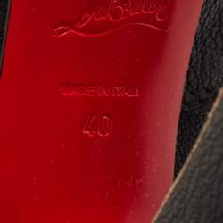 Pre Owned Christian Louboutin Black Leather Flanavec Mid Calf Boots Size 40