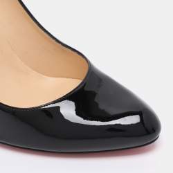 Pre Owned Christian Louboutin Black Patent Leather Simple Pumps Size 42