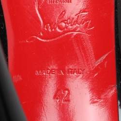 Pre Owned Christian Louboutin Black Patent Leather Simple Pumps Size 42