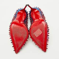 Pre Owned Christian Louboutin Pink/Blue Ombre Leather Pigalle Spikes Pumps Size 37.5