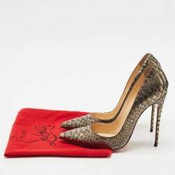 Pre Owned Christian Louboutin Metallic Python So Kate  Pumps Size 38.5