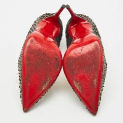 Pre Owned Christian Louboutin Metallic Python So Kate  Pumps Size 38.5