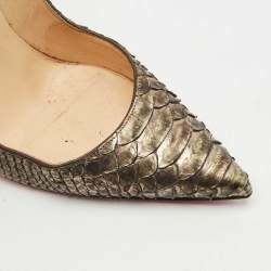 Pre Owned Christian Louboutin Metallic Python So Kate  Pumps Size 38.5