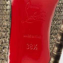 Pre Owned Christian Louboutin Metallic Python So Kate  Pumps Size 38.5