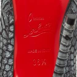 Pre Owned Christian Louboutin Blue Python Leather So Kate Pointed Toe Pumps Size 36.5 