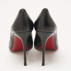 Pre Owned Christian Louboutin Black Leather Pumps Size 38.5