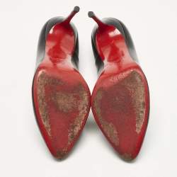 Pre Owned Christian Louboutin Black Leather Pumps Size 38.5