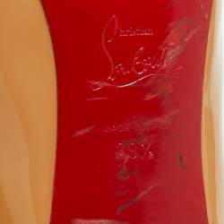 Pre Owned Christian Louboutin Beige Patent Leather Pigalle Pumps Size 39.5