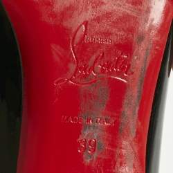 Pre Owned Christian Louboutin Black Patent Leather Kate Pumps Size 39