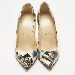 Pre Owned Christian Louboutin Multicolor Patent Leather Pigalle Follies Pumps Size 37.5