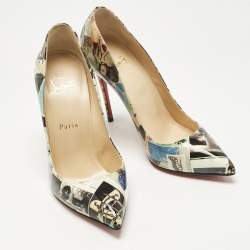 Pre Owned Christian Louboutin Multicolor Patent Leather Pigalle Follies Pumps Size 37.5