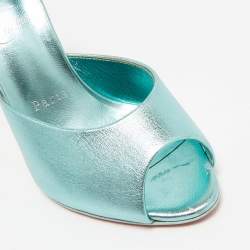 مملوكة مسبقًا خُف كريستيان لوبوتان مي دولي جلد أزرق معدني مقاس 38