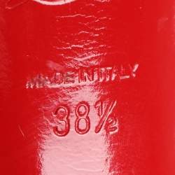 Pre Owned Christian Louboutin Black Leather and Suede Cut-Out Pointed Toe Pumps Size 38.5