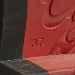 Pre Owned Christian Louboutin Black Patent Leather Lock Woody Slip On Loafers Size 37