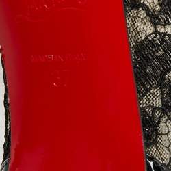 Pre Owned حذاء بوت كاحل كريستيان لوبوتان جولييترا دانتيل وشب متعدد الألوان مقاس 37