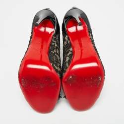 Pre Owned حذاء بوت كاحل كريستيان لوبوتان جولييترا دانتيل وشب متعدد الألوان مقاس 37