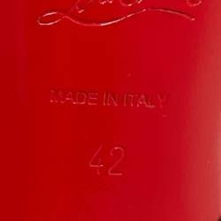 مملوكة مسبقًا حذاء كعب عالي كريستيان لوبوتان نيو فيري بريف قماش أسود لامع مقدمة مفتوحة نعل سميك مقاس 38.5