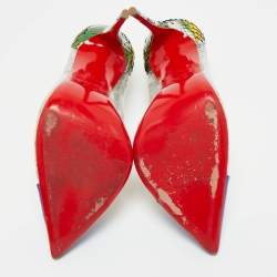 Pre Owned Christian Louboutin Multicolor PVC and Snakeskin Embossed Leather Debout Pumps Size 40