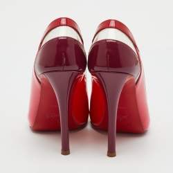 Pre Owned Christian Louboutin Multicolor Patent Leather and PVC Peep Toe Pumps Size 35