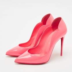 Pre Owned Christian Louboutin Pink Patent Leather Hot Chick Pumps Size 37.5