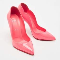 Pre Owned Christian Louboutin Pink Patent Leather Hot Chick Pumps Size 37.5