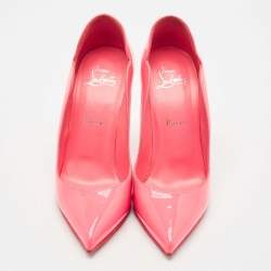 Pre Owned Christian Louboutin Pink Patent Leather Hot Chick Pumps Size 37.5