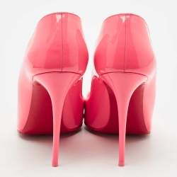 Pre Owned Christian Louboutin Pink Patent Leather Hot Chick Pumps Size 37.5