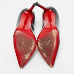 Pre Owned Christian Louboutin Black Patent Leather  So Kate Pumps Size 38.5