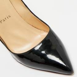 Pre Owned Christian Louboutin Black Patent Leather  So Kate Pumps Size 38.5