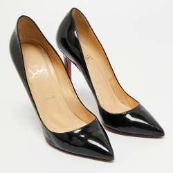 Pre Owned Christian Louboutin Black Patent Leather  So Kate Pumps Size 38.5
