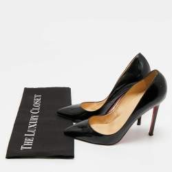 Pre Owned Christian Louboutin Black Patent Leather  So Kate Pumps Size 38.5