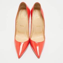 Pre Owned Christian Louboutin Pink Patent Leather Pigalle Follies Pumps Size 39.5