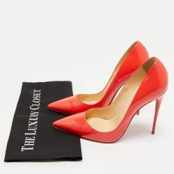 Pre Owned Christian Louboutin Pink Patent Leather Pigalle Follies Pumps Size 39.5