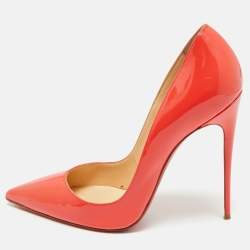 Pre Owned Christian Louboutin Pink Patent Leather Pigalle Follies Pumps Size 39.5