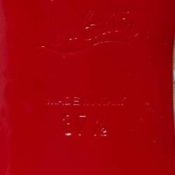 Pre Owned Christian Louboutin White Leather and Mesh Cage & Curry Pumps Size 37.5