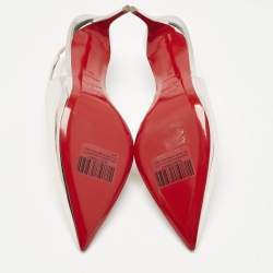 Pre Owned Christian Louboutin Metallic Rose Pink Leather Hot Chick Slingback Pumps Size 39