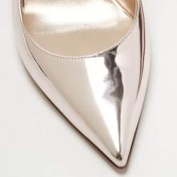 Pre Owned Christian Louboutin Metallic Rose Pink Leather Hot Chick Slingback Pumps Size 39