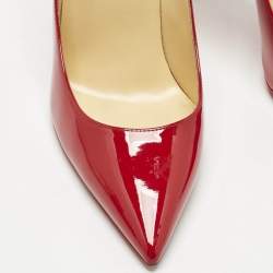 Pre Owned Christian Louboutin Red Patent Leather So Kate Pumps Size 41