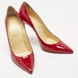 Pre Owned Christian Louboutin Red Patent Leather So Kate Pumps Size 41