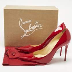 Pre Owned Christian Louboutin Red Patent Leather So Kate Pumps Size 41