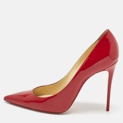Pre Owned Christian Louboutin Red Patent Leather So Kate Pumps Size 41