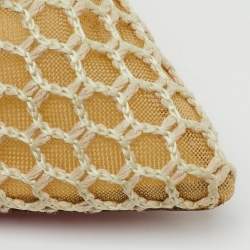 مملوكة مسبقًا حذاء كعب عالي كريستيان لوبوتان مسامير "جوني" جلد براءات و تحتوي على شرائح شبكية وكريمية مقاس 39