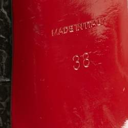 Pre Owned Christian Louboutin Brown Texture Leather Pigalle Follies Pumps Size 38