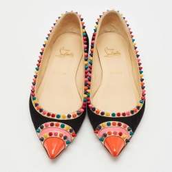 مملوكة مسبقًا حذاء فلات كريستيان لوبوتان مالابار هيل سويدي أسود مقاس 40