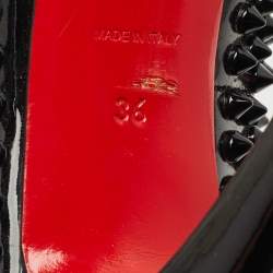 Pre Owned Christian Louboutin Black Patent Leather Alti Spikes  Pumps Size 36