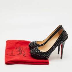 Pre Owned Christian Louboutin Black Patent Leather Alti Spikes  Pumps Size 36