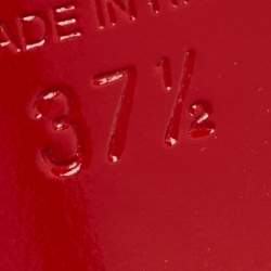 Pre Owned Christian Louboutin Beige Leather and Mesh Open Ondessa Lace Up Booties Size 37.5